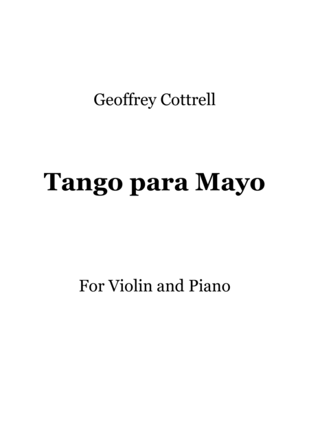 Free Sheet Music Tango Para Mayo