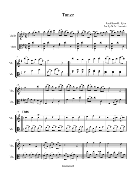 Free Sheet Music Tanze