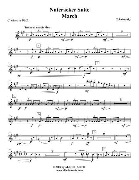 Free Sheet Music Tchaikovsky Nutcracker Suite Clarinet In Bb 2 Transposed Part Op 71a