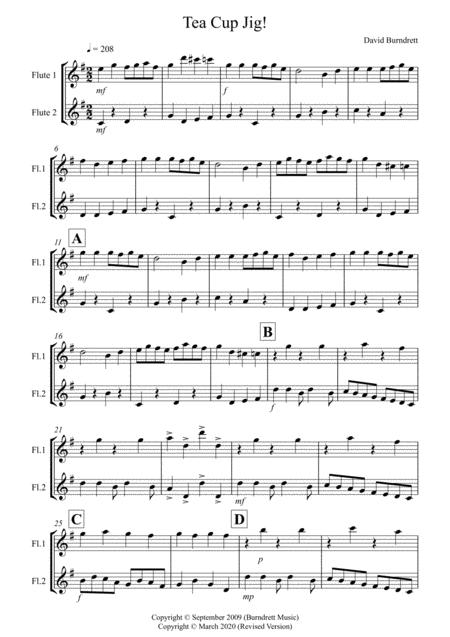 Tea Cup Jig For Flute Duet Sheet Music