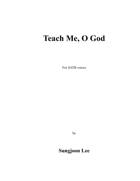 Teach Me O God Sheet Music