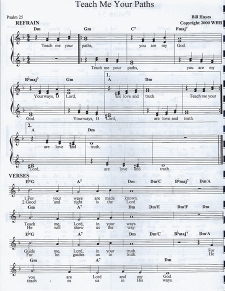 Teach Me Your Paths Sheet Music