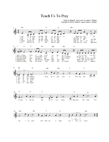 Teach Us To Pray Sheet Music