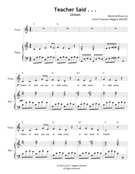 Teacher Said Sheet Music