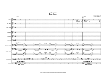 Teardrops Female Vocal And Small Band 3 5 Horns Key Of G Minor Sheet Music