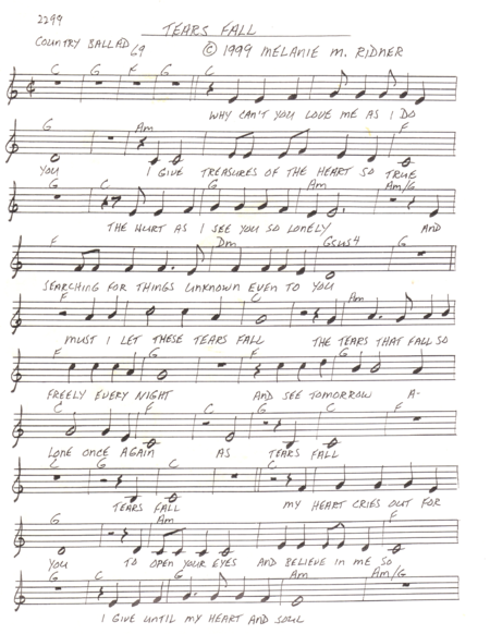 Tears Fall Sheet Music