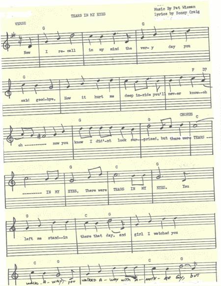 Tears In My Eyes Sheet Music