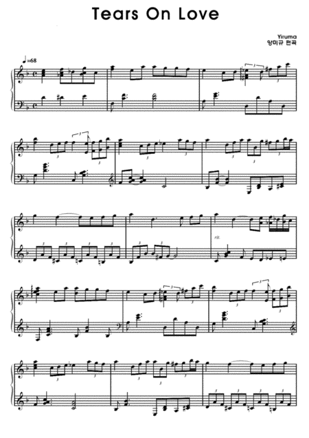 Free Sheet Music Tears On Love Yiruma Original Key