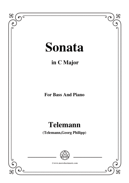 Free Sheet Music Telemann Sonata For Bass And Piano