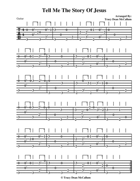 Tell Me The Story Of Jesus Guitar Tablature Sheet Music