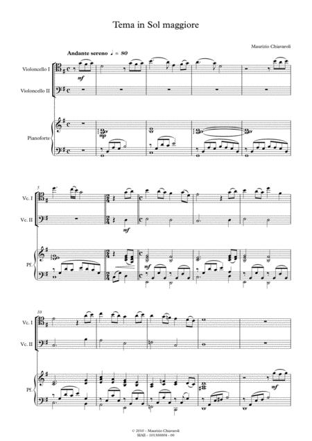 Tema In Sol Maggiore Trio Version Sheet Music