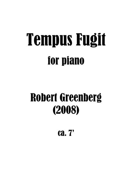 Free Sheet Music Tempus Fugit For Piano