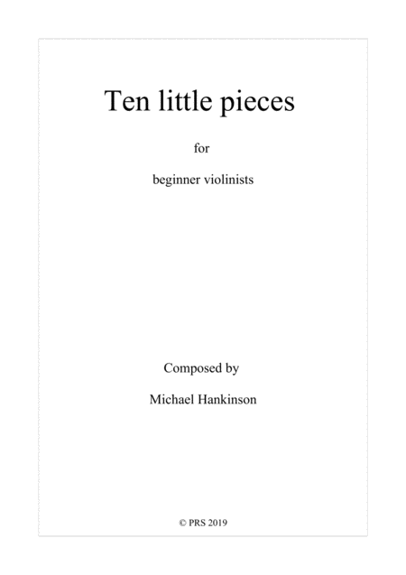 Free Sheet Music Ten Little Pieces For Beginner Violinists
