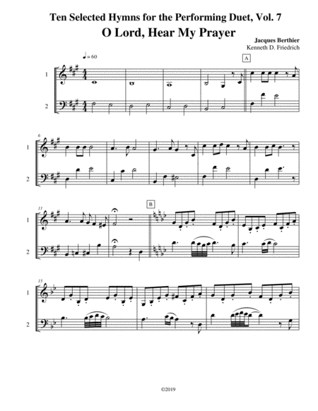 Free Sheet Music Ten Selected Hymns For The Performing Duet Vol 7 Horn And Low Horn