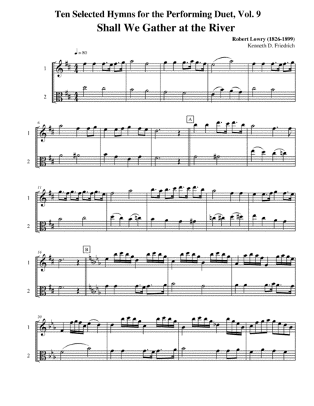 Free Sheet Music Ten Selected Hymns For The Performing Duet Vol 9 Violin And Viola