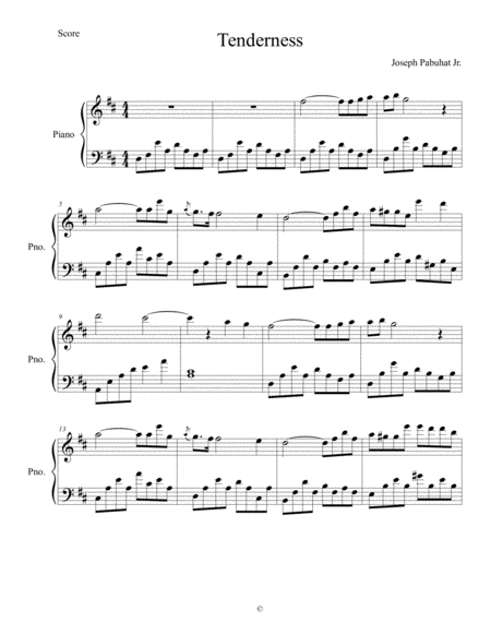 Free Sheet Music Tenderness