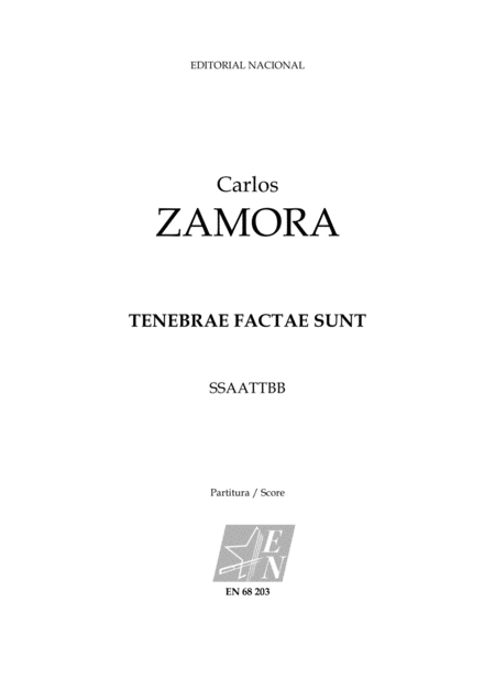 Free Sheet Music Tenebrae Factae Sunt