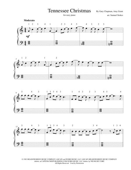 Tennessee Christmas For Easy Piano Sheet Music