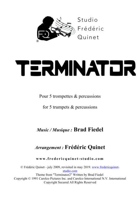 Free Sheet Music Terminator Theme For 5 Trumpets Percussions