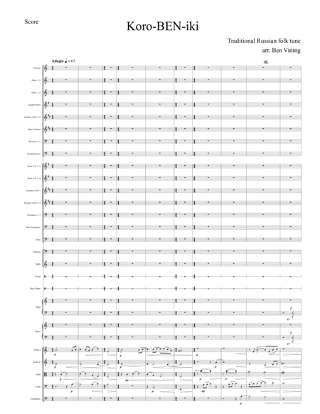 Tetris For Orchestra Score Only Sheet Music