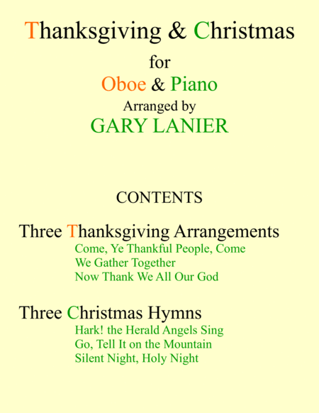 Thanksgiving Christmas Oboe And Piano With Score Parts Sheet Music