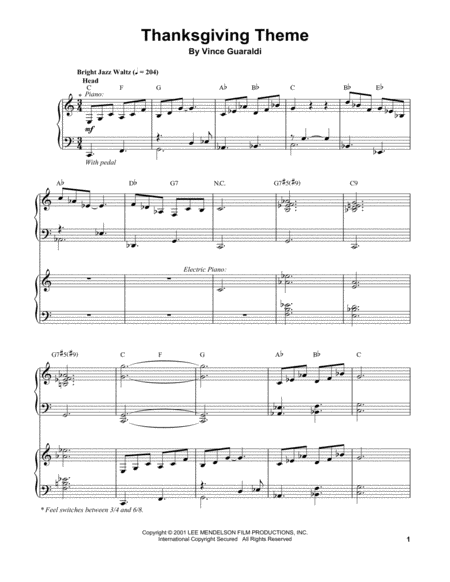 Thanksgiving Theme Sheet Music