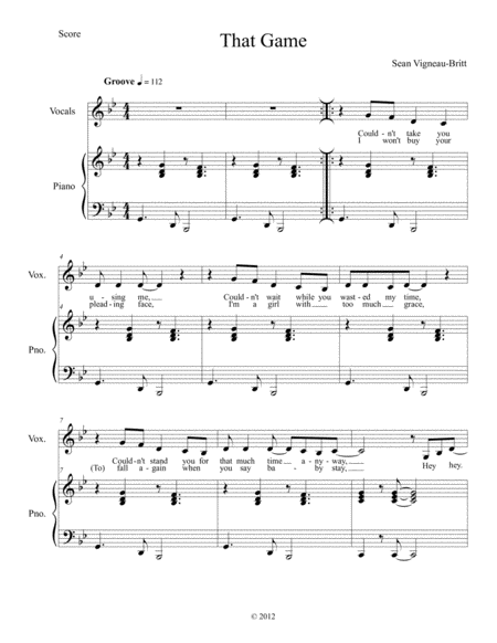 Free Sheet Music That Game