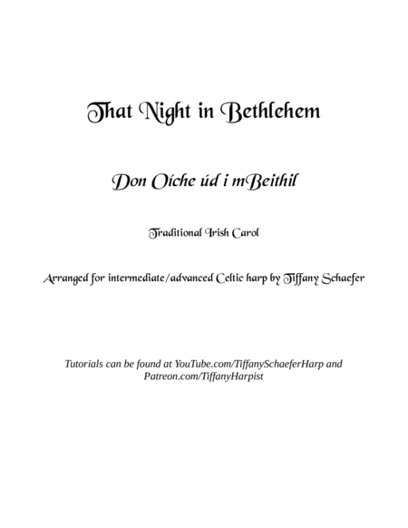 Free Sheet Music That Night In Bethlehem Don Oche D I Mbeithil