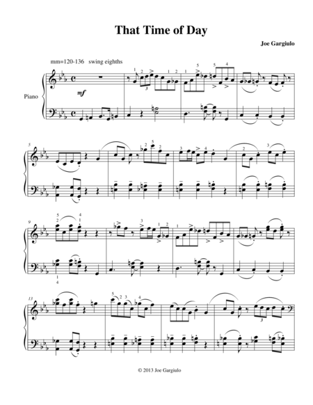 Free Sheet Music That Time Of Day