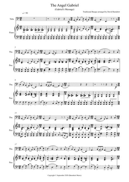 The Angel Gabriel For Tuba And Piano Sheet Music