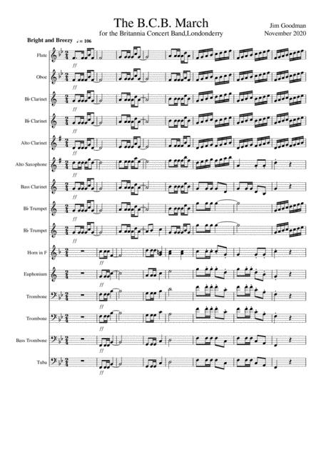 The B C B March Concert Band Sheet Music