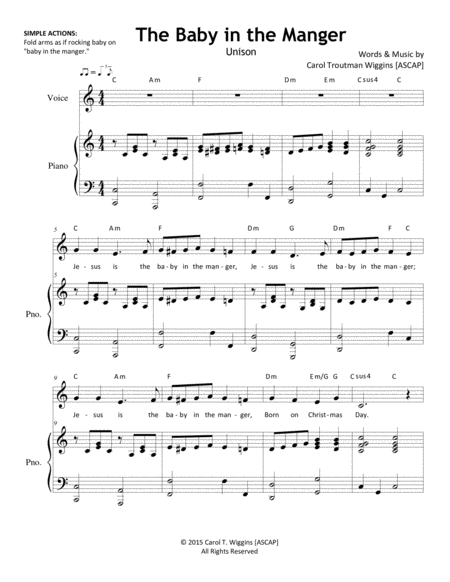 Free Sheet Music The Baby In The Manger