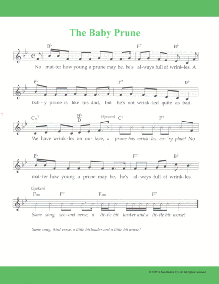 Free Sheet Music The Baby Prune