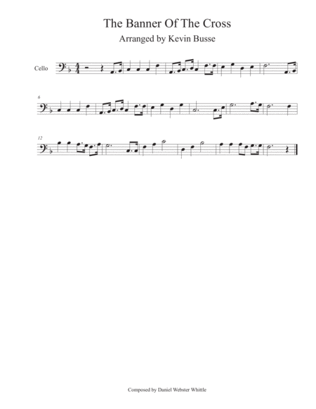 Free Sheet Music The Banner Of The Cross Cello