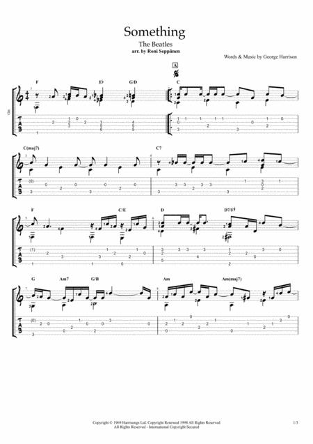 The Beatles Something Fingerstyle Guitar Sheet Music