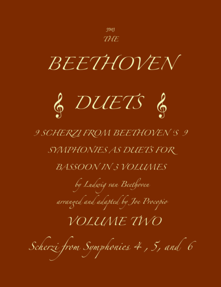 The Beethoven Duets For Bassoon Volume 2 Scherzi 4 5 And 6 Sheet Music