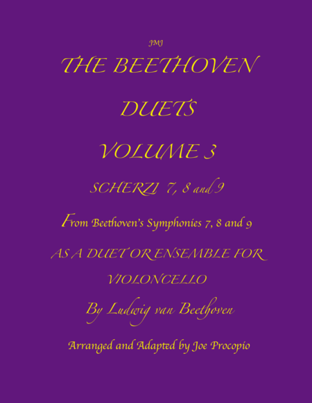 The Beethoven Duets For Cello Volume 3 Scherzi 7 8 And 9 Sheet Music