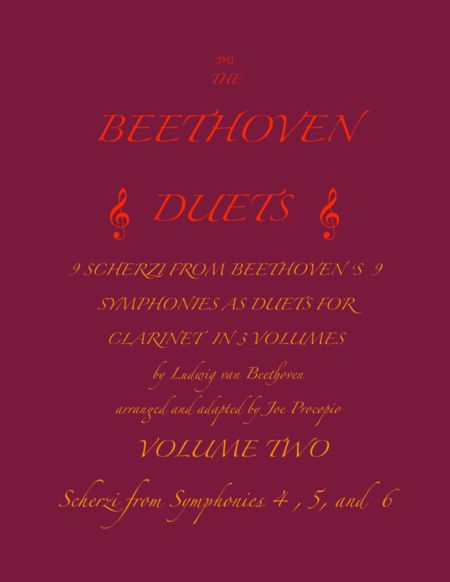 The Beethoven Duets For Clarinet Volume 2 Scherzi 4 5 And 6 Sheet Music