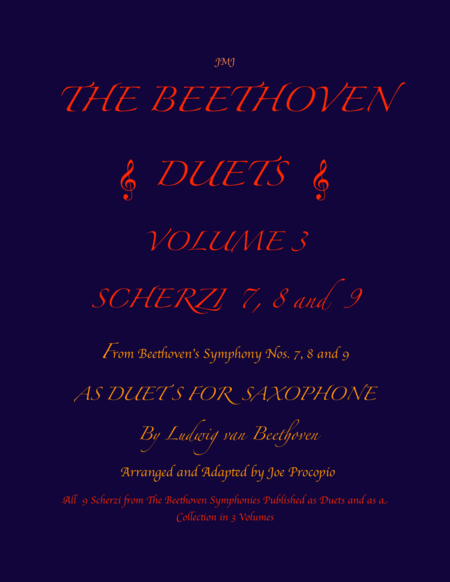 Free Sheet Music The Beethoven Duets For Saxophone Volume 3 Scherzi 7 8 And 9