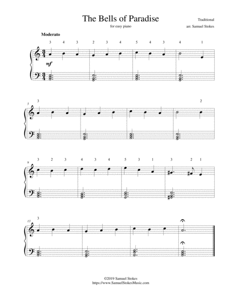 Free Sheet Music The Bells Of Paradise For Easy Piano