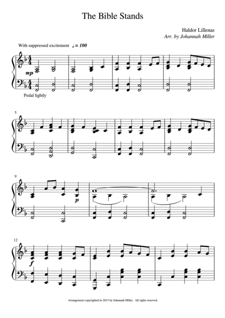 Free Sheet Music The Bible Stands