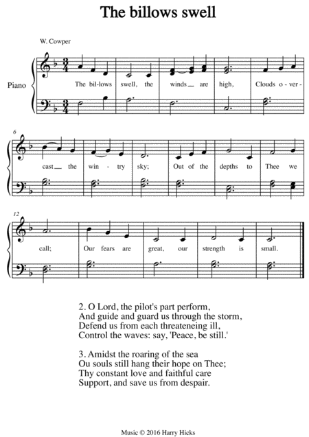 Free Sheet Music The Billows Swell A New Tune To A Wonderful Old Hymn