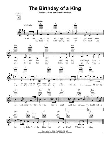 Free Sheet Music The Birthday Of A King