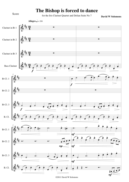 The Bishop Is Forced To Dance For Clarinet Quartet Sheet Music