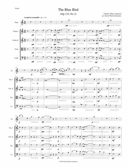 Free Sheet Music The Blue Bird For Flute And Strings
