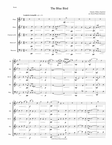 The Blue Bird For Wind Quintet Sheet Music