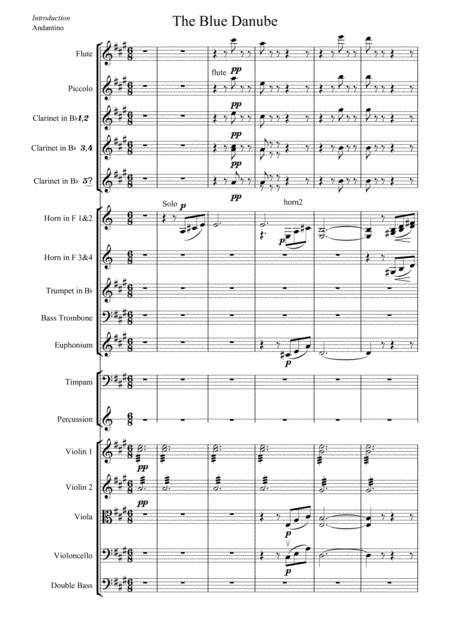 Free Sheet Music The Blue Danube For Amateur Orchestra