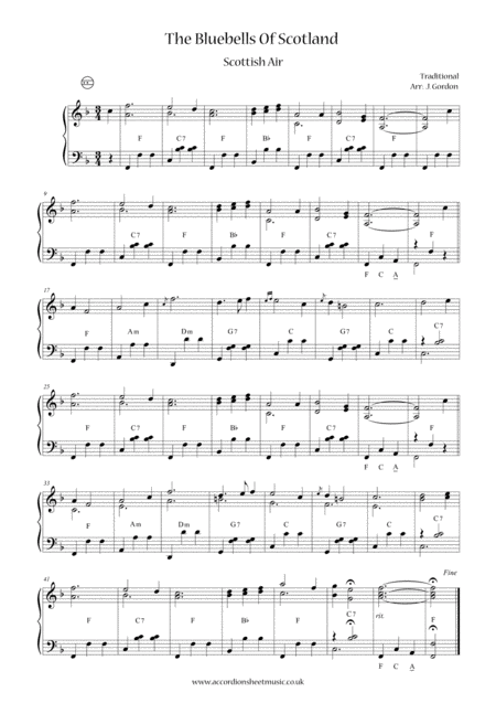 Free Sheet Music The Bluebells Of Scotland