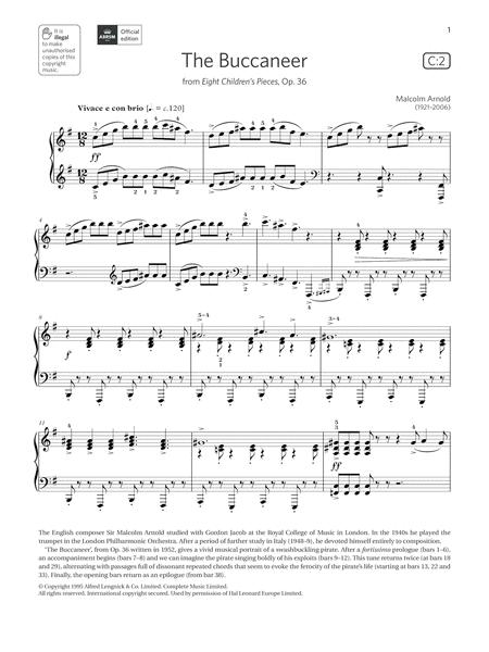 Free Sheet Music The Buccaneer Grade 6 List C2 From The Abrsm Piano Syllabus 2021 2022