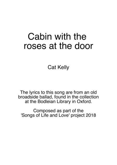 The Cabin With The Roses At The Door Sheet Music